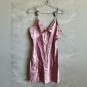 Purple Sateen Chemise Nightgown Mini Mudi Size M